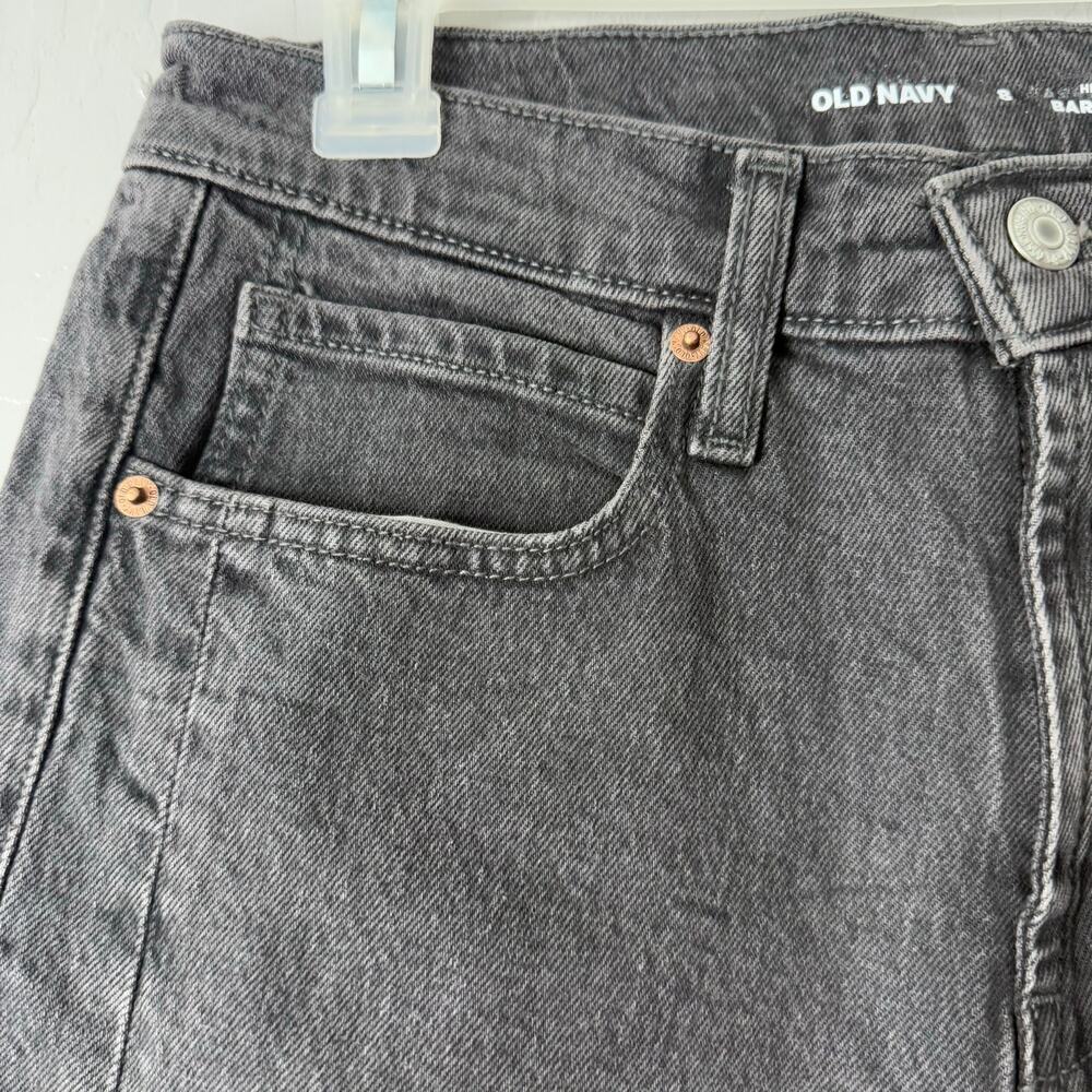 Gap Denim High Rise Barrel Ankle Jean, Black, 8, 804566 - Picture 5 of 6